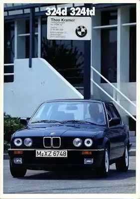 BMW 324d 324td Prospekt 1988