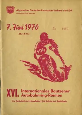 Programm 16. Bautzener Autobahnring 7.6.1970