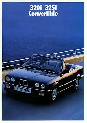 BMW 320i 325i Cabrio Prospekt 1989 e