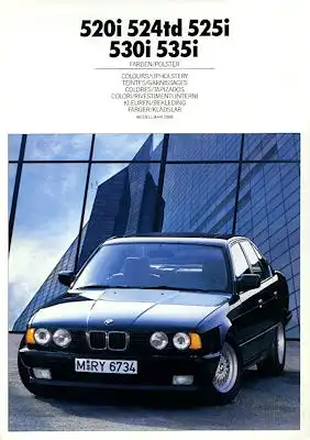 BMW 520i 524td 525i 530i 535i Farben 1988