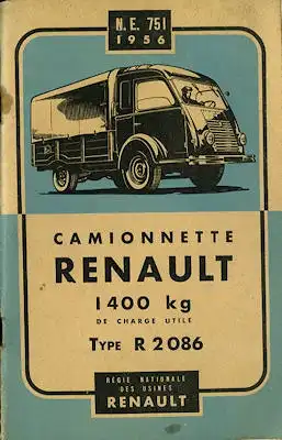 Renault Camionnette Bedienungsanleitung 1956