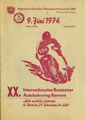 Programm 20. Bautzener Autobahnring 9.6.1974