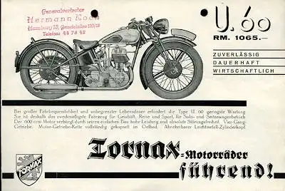 Tornax U 60 / S 60 Prospekt 1930er Jahre
