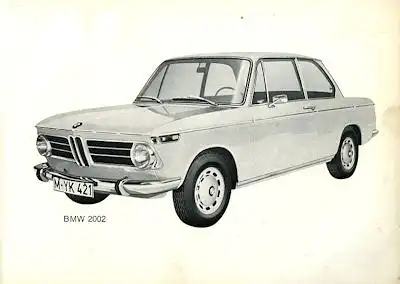 BMW 1600 2002 Bedienungsanleitung 7.1968