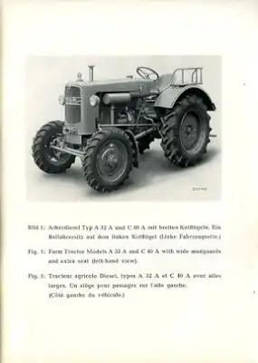 MAN Ackerdiesel A 32 A+H und C 40 A+H Bedienungsanleitung 1955-1957