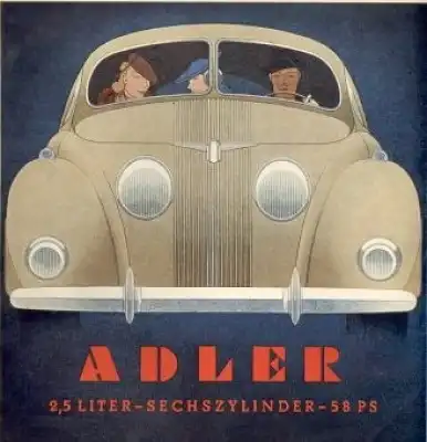 Adler 2,5 Ltr. Prospekt 1937