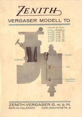 Zenith Vergaser Modell TD 6.1924