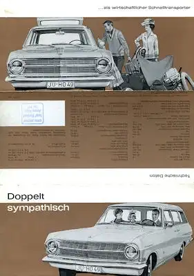 Opel Rekord A Car a van Prospekt 1963