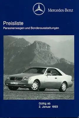 Mercedes-Benz Preisliste 1.1993