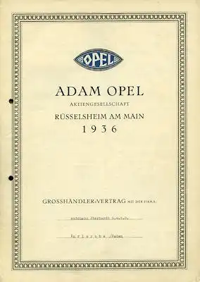 Opel Werksvertrag 1936