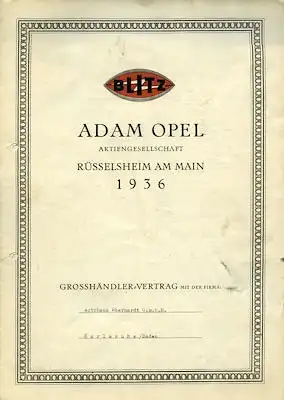 Opel Werksvertrag 1936