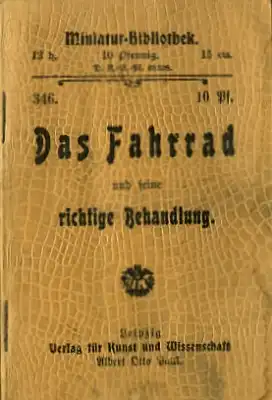 Miniatur Bibliothek Das Fahrrad Bd.346 ca. 1910