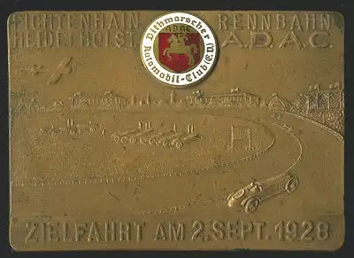 ADAC Plakette Zielfahrt Fichtenhain Rennbahn Heide / Holstein 2.9.1928