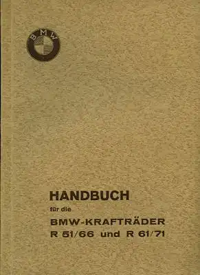BMW R 51 61 66 71 Bedienungsanleitung 1938
