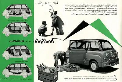 Fiat 600 Multipla Prospekt ca. 1960