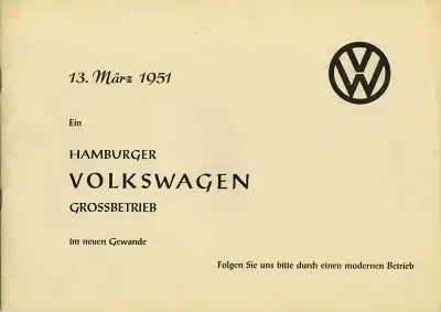 VW Hamburger Grossbetrieb Prospekt 1951