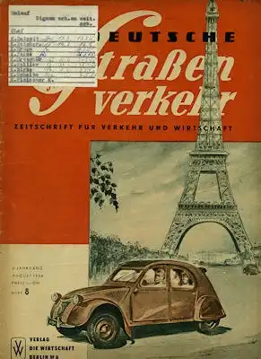 Der Deutsche Straßenverkehr 1954 Heft 8