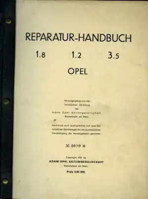 Opel 1.2 1.8 3.5 Reparaturanleitung 1931