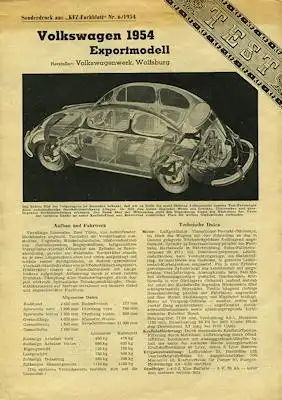 VW Käfer Test 1954