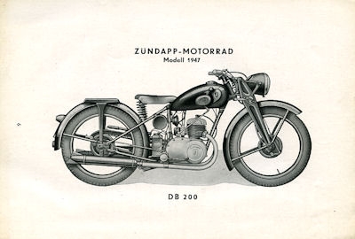 Zündapp DB 200 Ersatzteilliste 1947 Nr. Zü4751 - oldthing ...