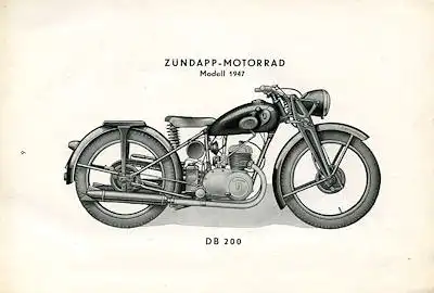 Zündapp DB 200 Ersatzteilliste 1947