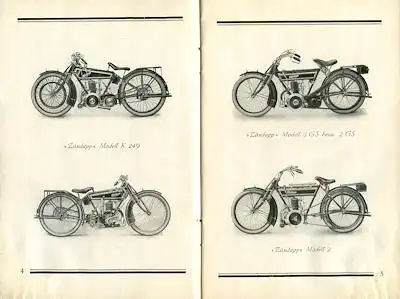 Zündapp Mod. 2, Mod. 2 GS, Mod. 3 GS u. K 249 Ersatzteilliste ca. 1925