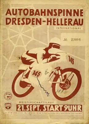Programm Autobahnspinne Dresden 21.9.1958