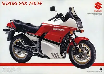 Suzuki GSX 750 ES + GSX 750 EF Prospekt 1985