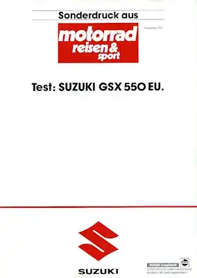 Suzuki GSX 550 EU Test 1985