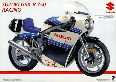 Suzuki GSX-R 750 + GSX-R 750 Racing Prospekt 1985