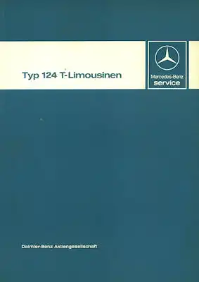 Mercedes-Benz Typ 124 Reparaturanleitung 1986
