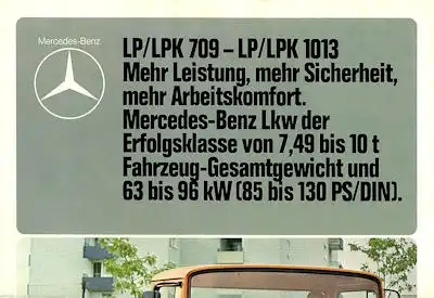 Mercedes-Benz LP LPK 709 1013 Prospekt 1978