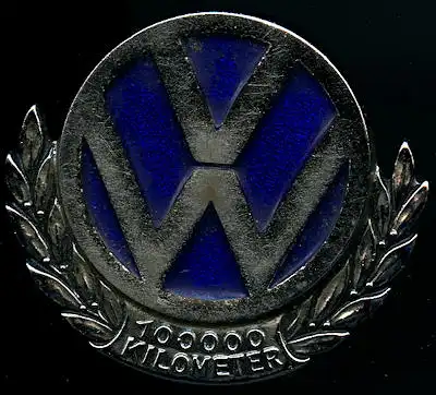 Plakette VW 100 000 km 1960er Jahre