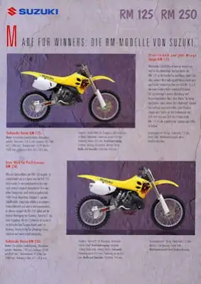 Suzuki RM 80, RM 125, RM 250 + RMX 250 Prospekt 1994