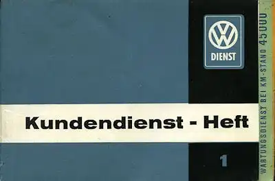VW Käfer Kundendienst-Heft 1 1960