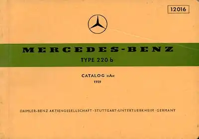 Mercedes-Benz 220 b W 111 Ersatzteilliste 1959