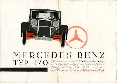 Mercedes-Benz Typ 170 Prospekt 1932