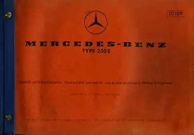 Mercedes-Benz 230 S Ersatzteilliste 1966