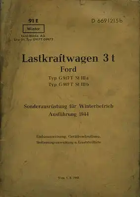 Ford 3 to Sonderausrüstung Winterbetrieb D 669/215a 1943