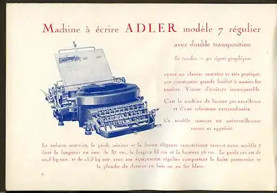Adler Schreibmaschinen Prospekt 12.1926 f