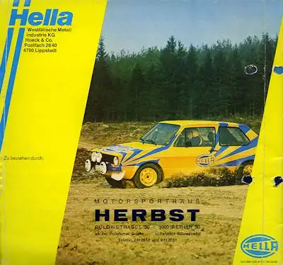 Hella Sicherheitszubehör Prospekt 1980