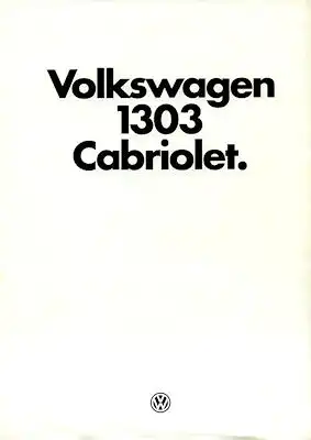 VW Käfer 1303 Cabriolet Prospekt 7.1978
