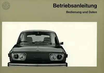 VW 412 E Bedienungsanleitung Teil 1 8.1972