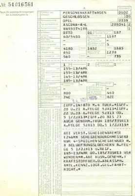 Opel Ascona A Original Fahrzeugbrief 1975