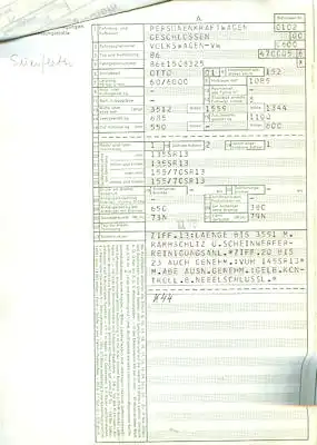 VW Polo Typ 86 Original Fahrzeugbrief 1975