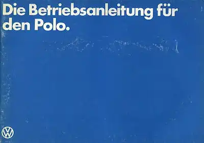 VW Polo Bedienungsanleitung 1979