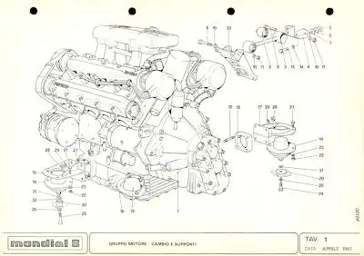 Ferrari Mondial 8 Ersatzteilliste 1981