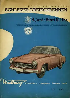 Programm 28. Schleizer Dreieck-Rennen 4.6.1961