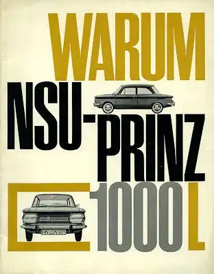 NSU Prinz 1000 L -Warum- Prospekt ca. 1964
