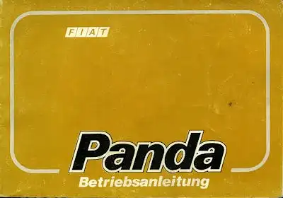 Fiat Panda Bedienungsanleitung 1986